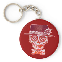 Sugar Skull Gentleman Keychain