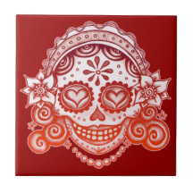 Sugar Skull Lady Catrina Ceramic Tile