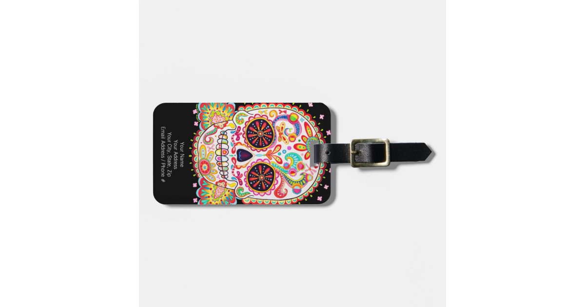 Sugar Skull Luggage Tag Customize it! Zazzle