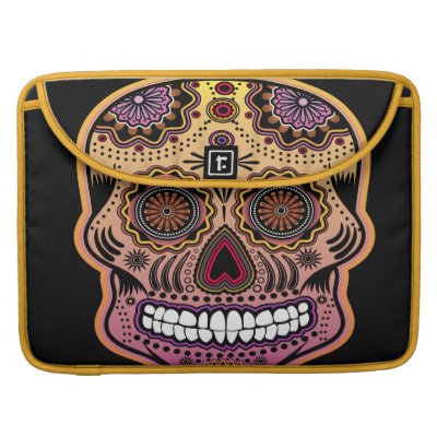 sugar skull sleeve for macbooks by Ancellos Trendshop day of the dead