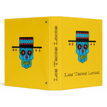 Sugar Skull Man in Hat 3 Ring Binder