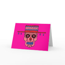 Sugar Skull Man in Hat Card