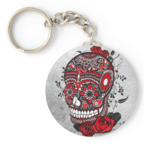 Sugar Skull Mexican Calveras Illustration keychains