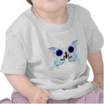 Sugar Skull Multi Blue Color Butterfly Shirt