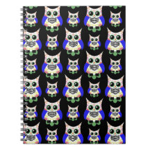 Sugar Skull Owl Print Notebook