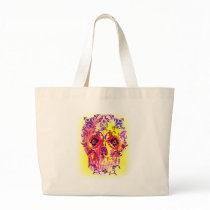 SUGAR SKULL PSYCHEDELIC PRINT TOTE BAGS
