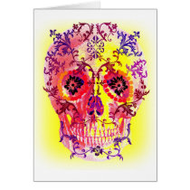 SUGAR SKULL PSYCHEDELIC PRINT GREETING CARD