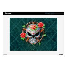 Sugar Skull Star, blue 15" Laptop Skin
