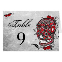 Sugar Skull  Table Number Reception Cards cards