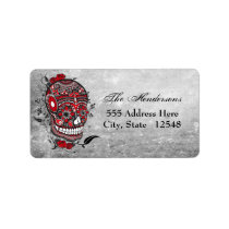Sugar Skull Tattoo Design Mexican Illustration labels