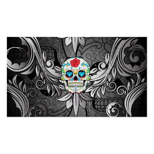Sugar Skull Tattoo Parlor Business Card (front side)
