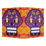 Sugar Skull Vector Illustration Notebook 3 Ring Binders