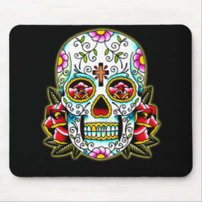 Sugar Skull w/ flowers mousepad