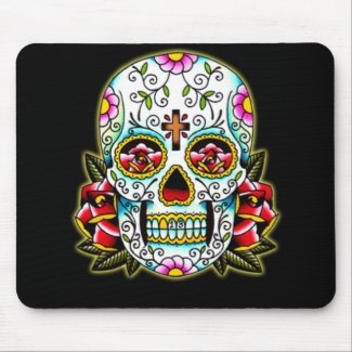 Sugar Skull w/ flowers mousepad