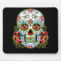 Sugar Skull w/ flowers Mouse Pads