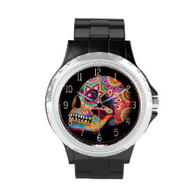 Sugar Skull Watch - Day of the Dead Art