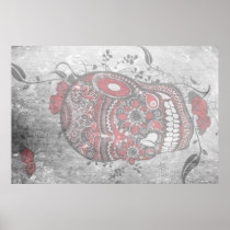 Sugar Skull Wedding Guest Signature Poster posters