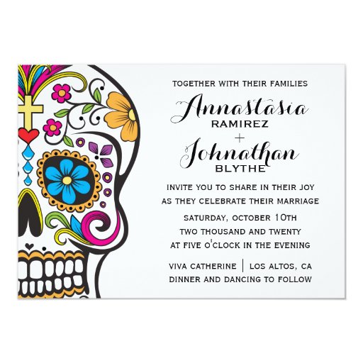 Sugar Skull Wedding Invitation | Zazzle