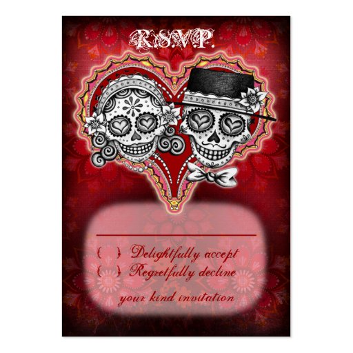 Sugar Skull Wedding RSVP Cards Business Card