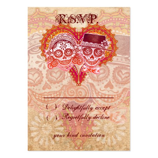 Sugar Skull Wedding RSVP Cards Business Card Templates