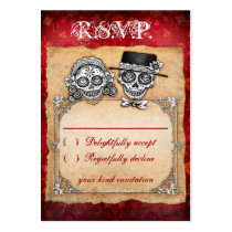 Sugar Skull Wedding RSVP Cards business cards