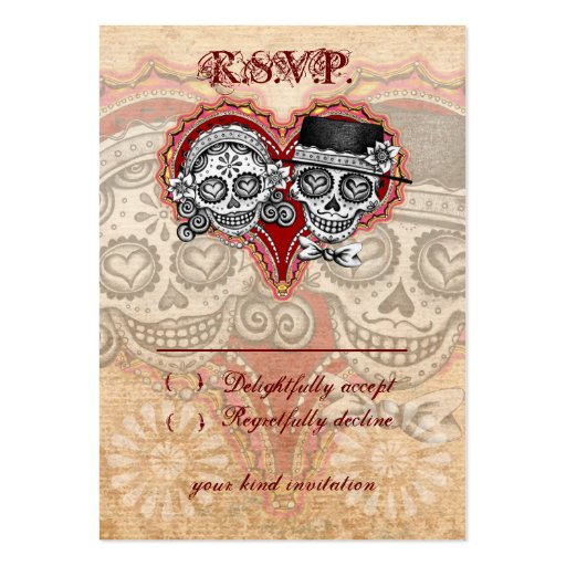Sugar Skull Wedding RSVP Cards Business Card Templates