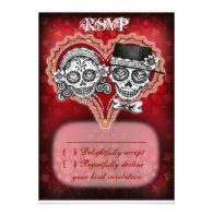 Sugar Skull Wedding RSVP Cards - Day of the Dead Announcements