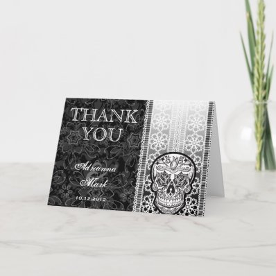 Sugar Skull Wedding Thank You Card Greeting
