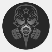 Sugar Skull with Gas Mask Stickers