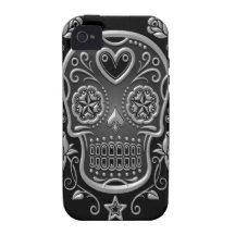 Sugar Skull with Roses, dark Case-Mate iPhone 4 Case