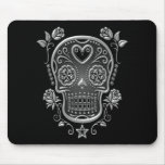 Sugar Skull with Roses, dark Mouse Pad