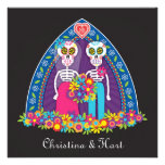 Sugar Skulls and Flowers Wedding Invitation