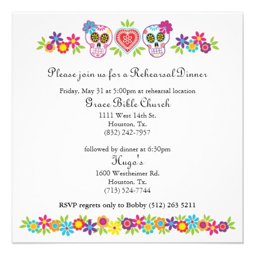 Sugar Skulls and Flowers Wedding Invitation