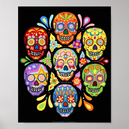 Sugar Skulls Art Print Zazzle