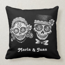 Sugar Skulls Couple Pillow - Customize it! pillows