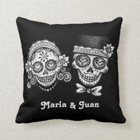 Sugar Skulls Couple Pillow - Customize it!