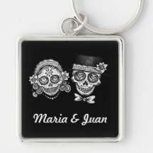 Sugar Skulls Keychain - Customize w/your names!
