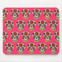 Sugar Skulls Pink mousepads