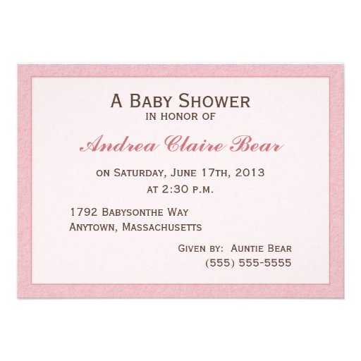 Sugar & Spice Baby Girl Pink Shower Invitation