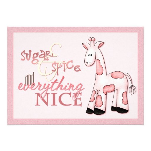 Sugar & Spice Baby Girl Pink Shower Invitation