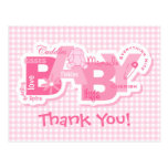Sugar & Spice Bunny Thank You Postcard