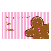 Sugar & Spice Gingerbread Custom Gift Tag business cards by pinkinkart Sugar & Spice Gingerbread Custom Gift Tag business cards