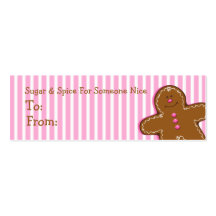 Sugar & Spice Gingerbread Custom Gift Tag Business Card