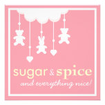 Sugar & Spice Girl Baby Shower Invitation