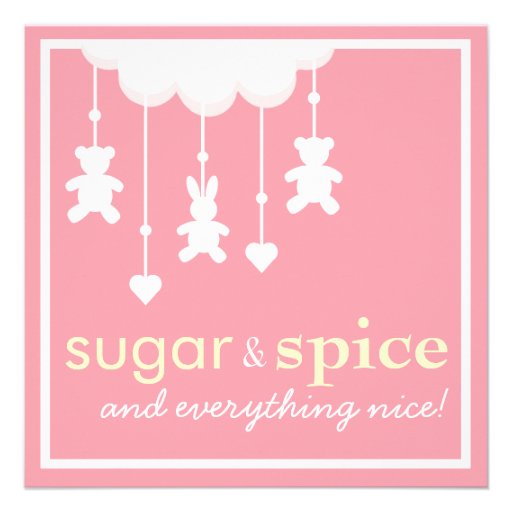 Sugar & Spice Girl Baby Shower Invitation