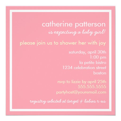 Sugar & Spice Girl Baby Shower Invitation