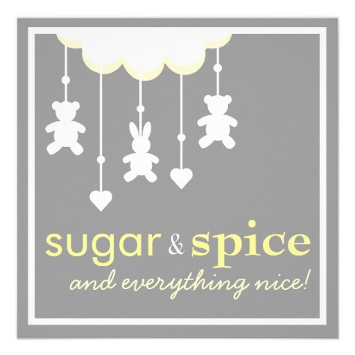 Sugar & Spice Neutral Baby Shower Invitation