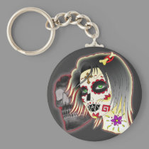 sugarskull lady keychains