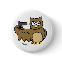 Suicidal Owl Button
