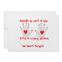 Suicide-It's not a sin, it's a crying shame design Invite